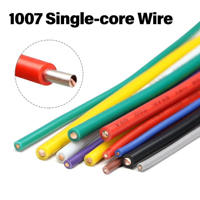 5 ~ 50M 1007 Electric Wire 26AWG 24AWG 22AWG 20AWG 18AWG Single Core Copper Cable PVC Insulation Solid Tinned Plating Power Line
5 ~ 50M 1007 Electric Wire 26AWG 24AWG 22AWG 20AWG 18AWG Single Core Copper Cable PVC Insulation Solid Tinned Plating Power Line