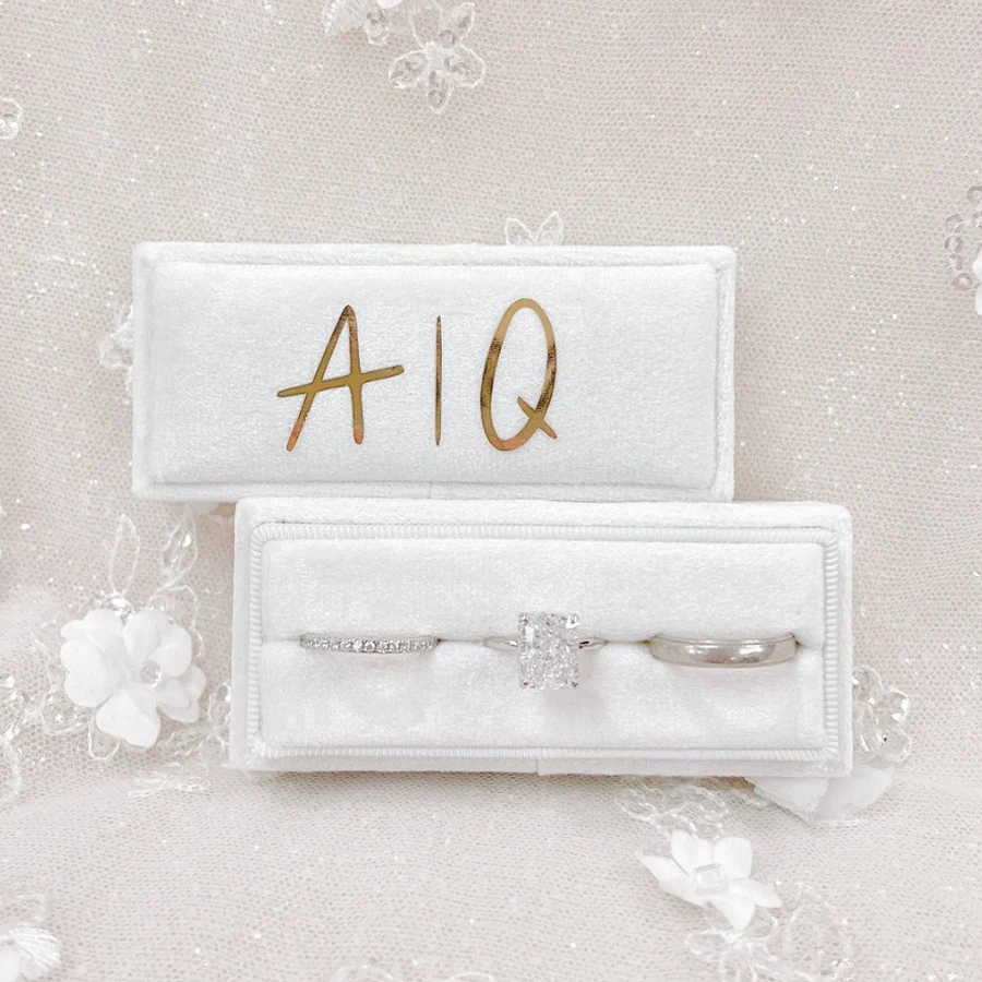 Personalized Wedding Ring Box Rectangular Velvet Box Applicable One Two Three Ring Box for Engagement Christmas & Holiday Gift
Personalized Wedding Ring Box Rectangular Velvet Box Applicable One Two Three Ring Box for Engagement Christmas & Holiday Gift