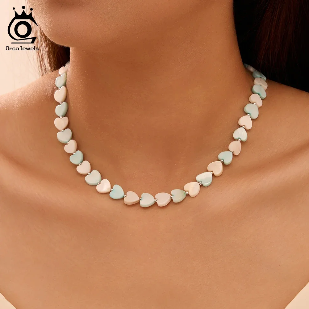 ORSA JEWELS Natural Heart Shape Shell Choker Chain Necklace for Women 925 Sterling Silver Shell Jewelry Party Gifts PSN11
ORSA JEWELS Natural Heart Shape Shell Choker Chain Necklace for Women 925 Sterling Silver Shell Jewelry Party Gifts PSN11