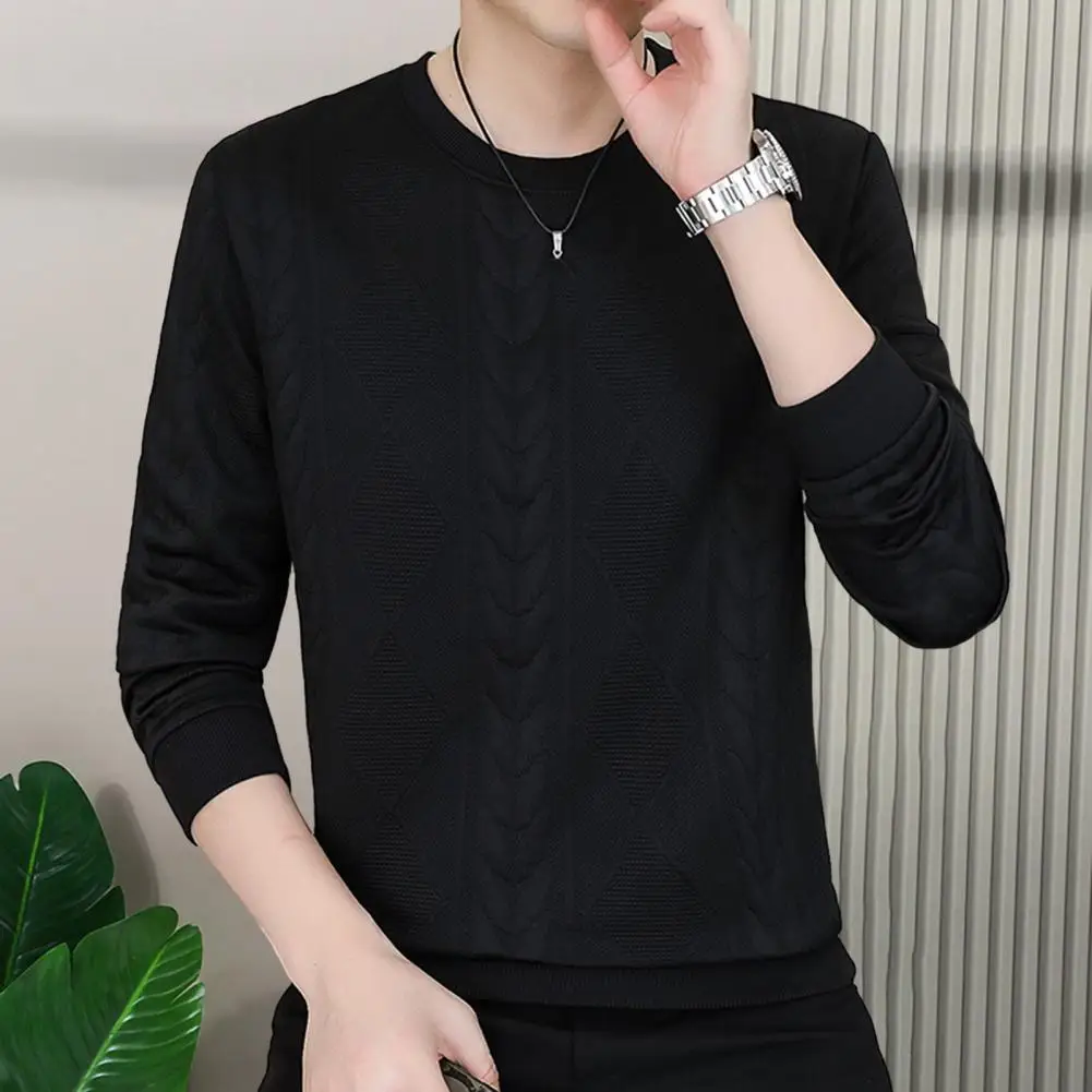 Men Fall Winter Sweatshirt Round Neck Long Sleeve Pullover Top Loose Rhombus Pattern Soft Daily T-shirt Spring Clothes
Men Fall Winter Sweatshirt Round Neck Long Sleeve Pullover Top Loose Rhombus Pattern Soft Daily T-shirt Spring Clothes