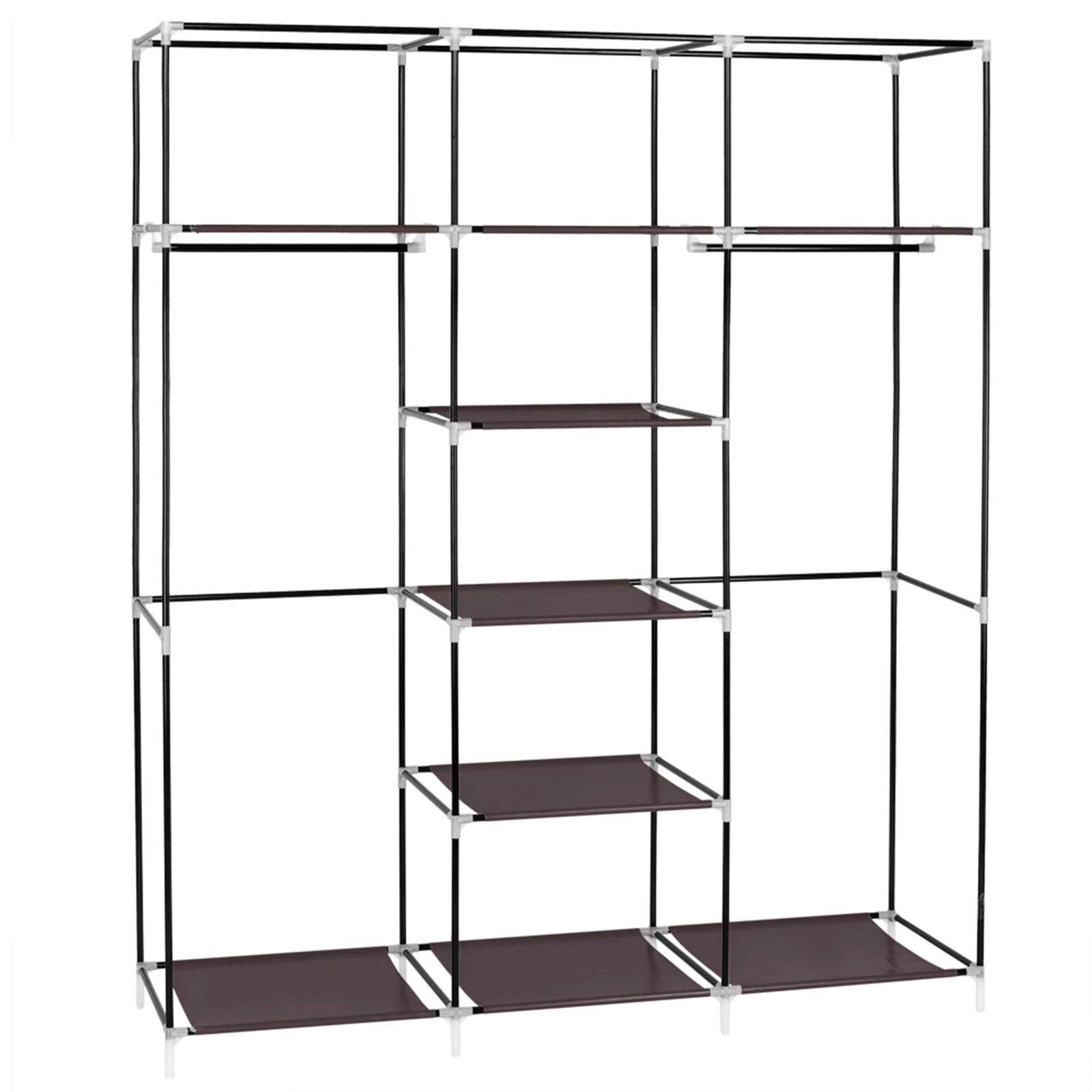 Portable Clothes Closet Non-Woven Fabric Wardrobe Double Rod Storage Organizer Dark Brown
Portable Clothes Closet Non-Woven Fabric Wardrobe Double Rod Storage Organizer Dark Brown