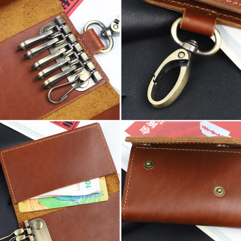 Crazy Horse Leather Car Key Case Button Seal Cowhide Pullover Layer Housekeeper Keys Wallet
Crazy Horse Leather Car Key Case Button Seal Cowhide Pullover Layer Housekeeper Keys Wallet