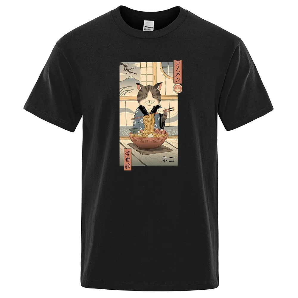 Summer Men's Japanese Cat Harajuku Printed Casual T-shirt Male Pure Cotton Regular Short Sleeve T-shirts Top Man Tees Streetwear
Summer Men's Japanese Cat Harajuku Printed Casual T-shirt Male Pure Cotton Regular Short Sleeve T-shirts Top Man Tees Streetwear