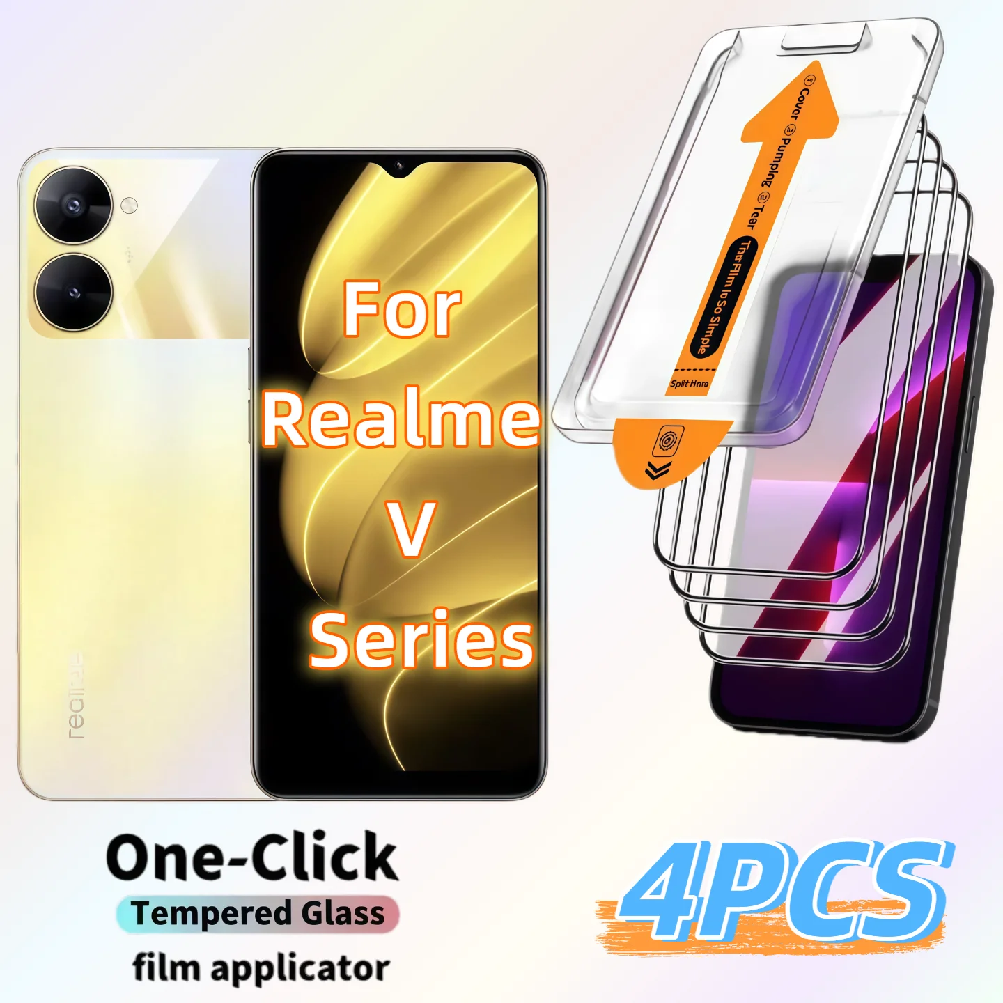 4-Piece Set Suitable for Realme V3/V5/V11/V13/V15/V23/V30T/V70 HD Tempered Glass Screen Protector with 9H Hardness
4-Piece Set Suitable for Realme V3/V5/V11/V13/V15/V23/V30T/V70 HD Tempered Glass Screen Protector with 9H Hardness