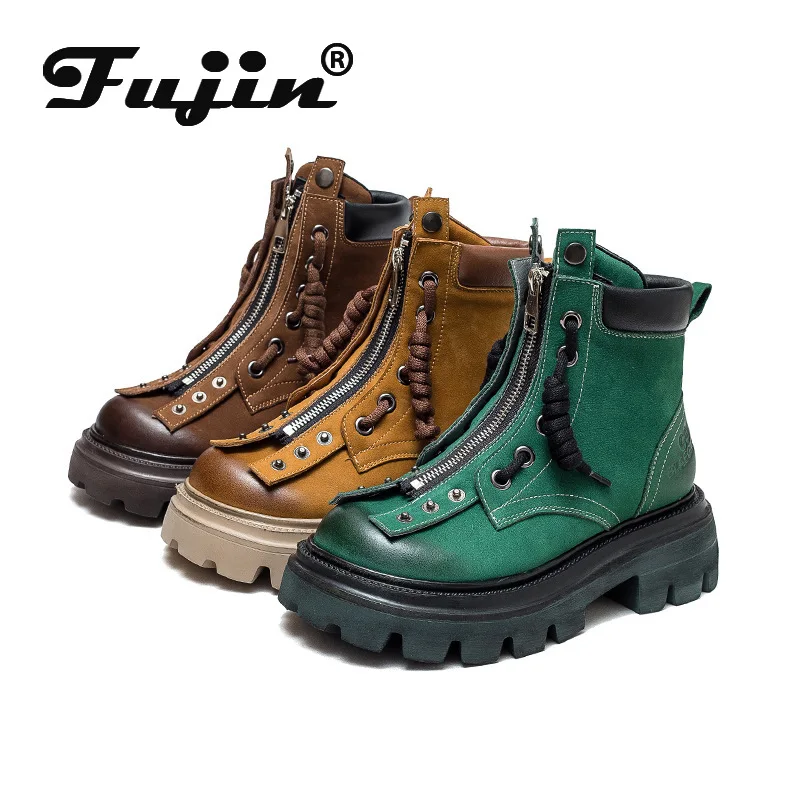 Fujin 6cm Cow Spring Autumn British Women Ankle Boots British Shoes Suede Natural Genuine Leather Moccasins PUNK Fashion ZIP
Fujin 6cm Cow Spring Autumn British Women Ankle Boots British Shoes Suede Natural Genuine Leather Moccasins PUNK Fashion ZIP