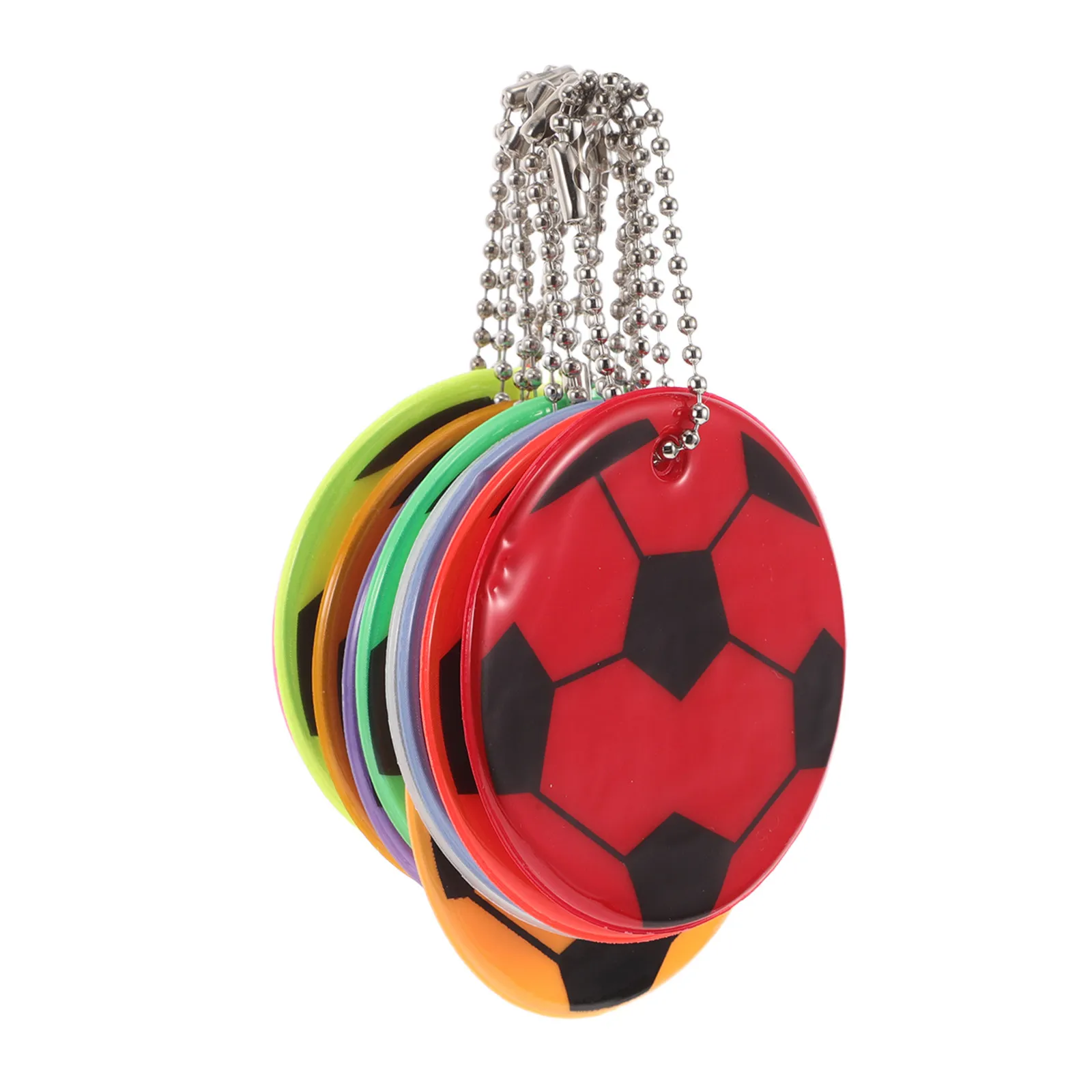 10Pcs Reflective Soccer Ball Keychains Night Safety Backpack Pendant High Visibility Reflective Tags for Students
10Pcs Reflective Soccer Ball Keychains Night Safety Backpack Pendant High Visibility Reflective Tags for Students