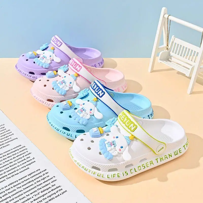 Sanrio Cinnamoroll тапочки с запахом пальцев, сандалии Kawaii Kuromi для девочек, детская пляжная обувь на нескользящей мягкой подошве, предметы домашнего обихода 
Sanrio Cinnamoroll тапочки с запахом пальцев, сандалии Kawaii Kuromi для девочек, детская пляжная обувь на нескользящей мягкой подошве, предметы домашнего обихода
