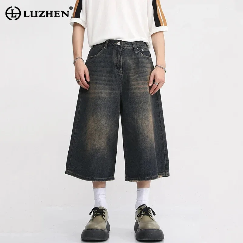 LUZHEN Summer Style Vintage Men's Jeans Male Loose Korean Wide Leg Knee Length Shorts 2024 New Washed Fashion Denim Pants 9A8825
LUZHEN Summer Style Vintage Men's Jeans Male Loose Korean Wide Leg Knee Length Shorts 2024 New Washed Fashion Denim Pants 9A8825