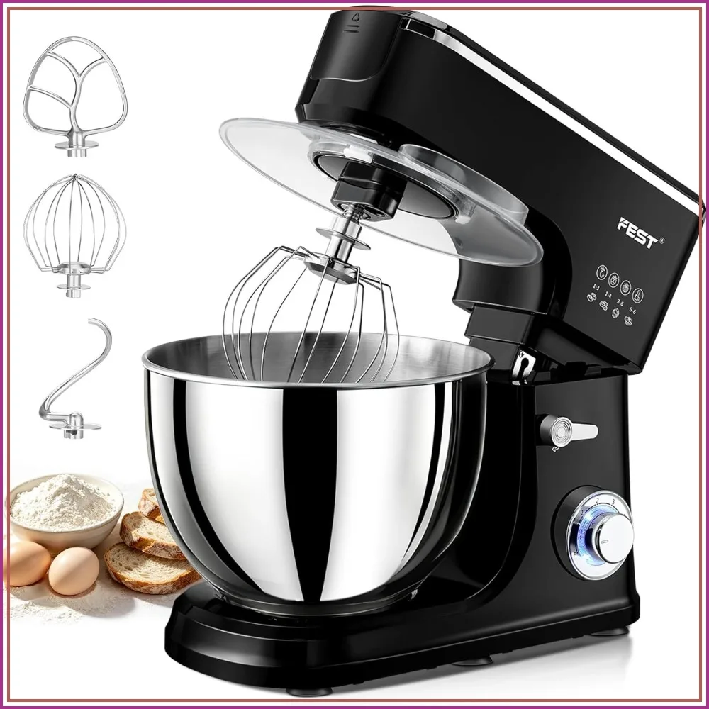 1500W 8.45QT Stand Mixer, 6-Speed Electric Dough Mixer with Whisk, Dough Hook & Beater, Large Capacity Kitchen Mixer for Baking Bread, Cakes, Salad and Cookies
1500W 8.45QT Stand Mixer, 6-Speed Electric Dough Mixer with Whisk, Dough Hook & Beater, Large Capacity Kitchen Mixer for Baking Bread, Cakes, Salad and Cookies