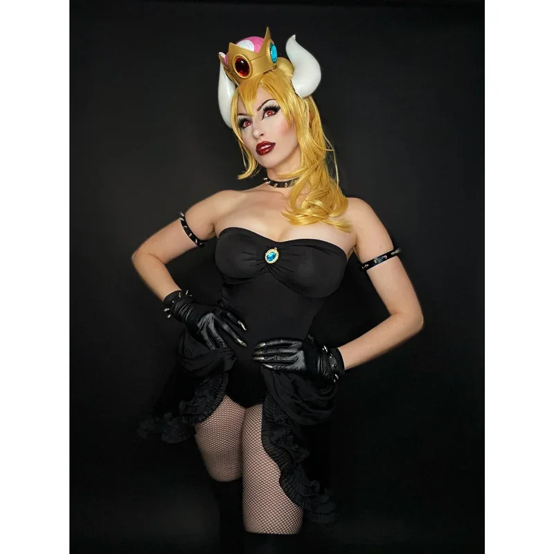 DAZCOS женский костюм для косплея Bowsette, черное платье с аксессуарами, платье, боди, костюм для косплея, костюм на Хэллоуин
DAZCOS женский костюм для косплея Bowsette, черное платье с аксессуарами, платье, боди, костюм для косплея, костюм на Хэллоуин