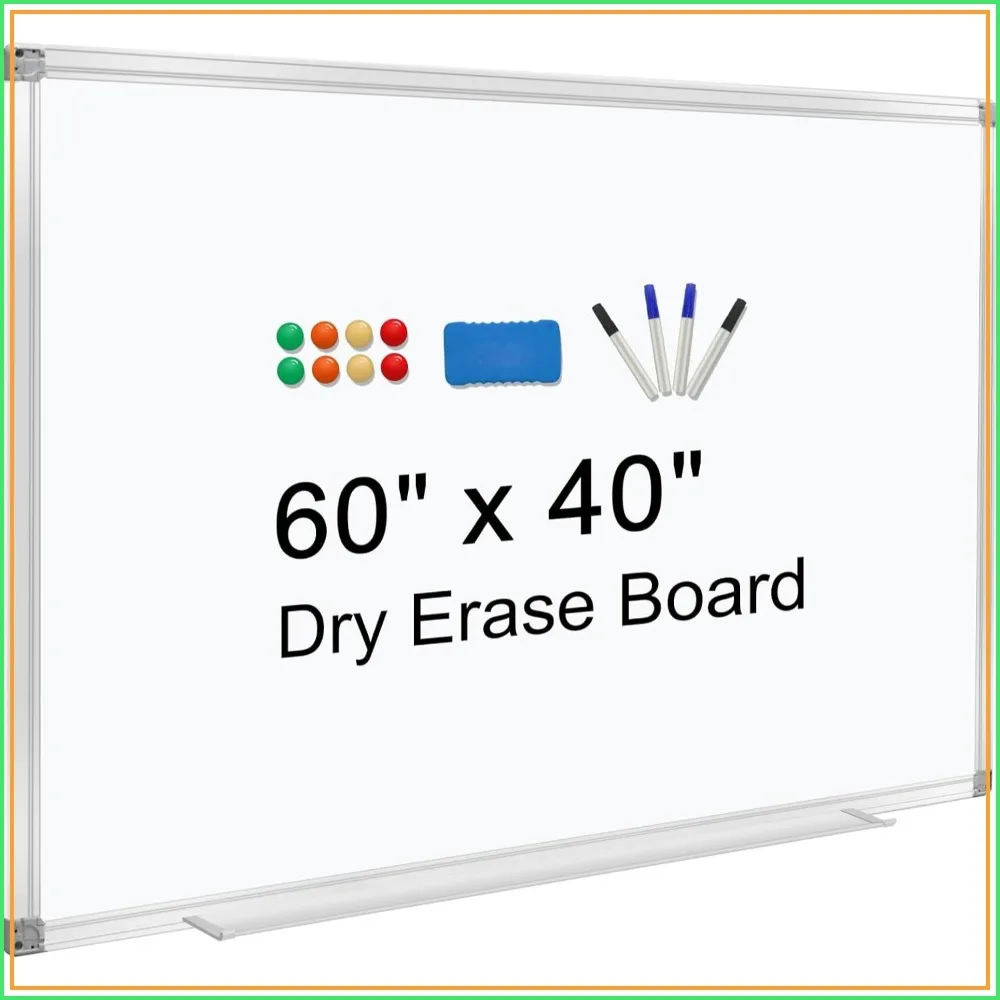 60x40 Dry Erase Board for Wall, Aluminum Magnetic Whiteboard with Long Pen Tray, Wall-Mounted for Office School Home
60x40 Dry Erase Board for Wall, Aluminum Magnetic Whiteboard with Long Pen Tray, Wall-Mounted for Office School Home