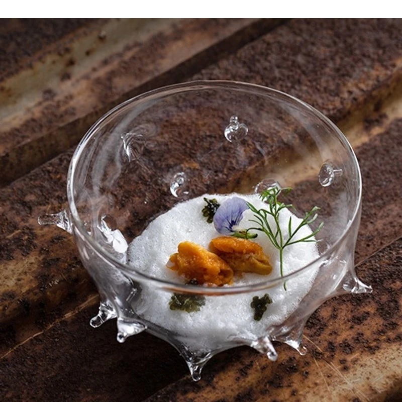 Прозрачная стеклянная тарелка в форме морского ежика в японском стиле для суши, сашими, кухни, домашнего использования, для соусов, посуда
Прозрачная стеклянная тарелка в форме морского ежика в японском стиле для суши, сашими, кухни, домашнего использования, для соусов, посуда