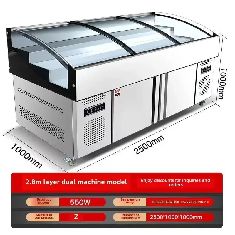 Commercial Air-Cooled Glass Cooler Digital Refrigerated Cabinet for Seafood Deli Cold Dishes Fruit Salad Fresh-Keeping
Commercial Air-Cooled Glass Cooler Digital Refrigerated Cabinet for Seafood Deli Cold Dishes Fruit Salad Fresh-Keeping