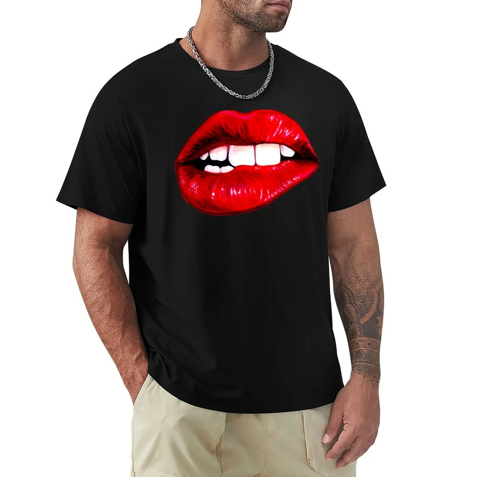Lip Pattern - Black T-Shirt Breathable Sportswear T-Shirt for Men
Lip Pattern - Black T-Shirt Breathable Sportswear T-Shirt for Men