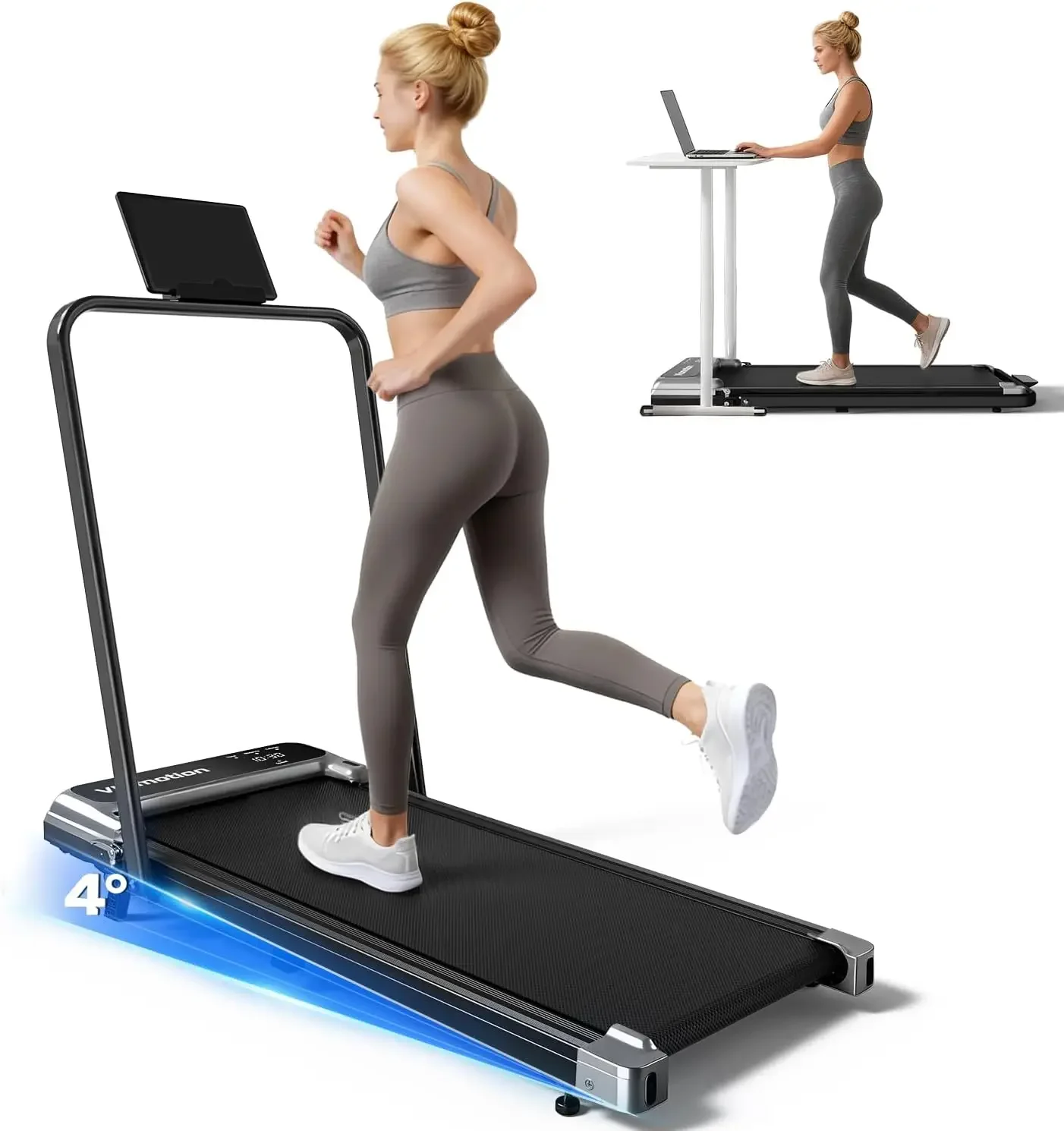 Walking Pad Treadmill with Handle Bar and Adjustable Incline, Compact Portable Treadmills for Home Office, 2.5HP Quiet Anti-Slip
Walking Pad Treadmill with Handle Bar and Adjustable Incline, Compact Portable Treadmills for Home Office, 2.5HP Quiet Anti-Slip