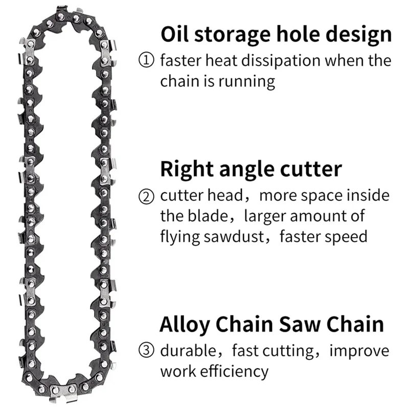 A44F-4Pcs Mini Chainsaw Chain 4 Inch Guide Saw Chain 1/4 LP Pitch, 28 Sections For Electric Protable Handheld Chain Saw Durable
A44F-4Pcs Mini Chainsaw Chain 4 Inch Guide Saw Chain 1/4 LP Pitch, 28 Sections For Electric Protable Handheld Chain Saw Durable