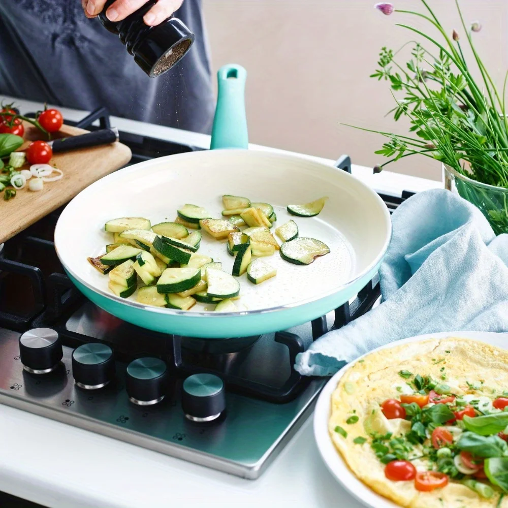 Healthy and easy to clean ceramic non-stick coated frying pan/pot set, 7 inches + 10 inches, suitable for everyday home cooking
Healthy and easy to clean ceramic non-stick coated frying pan/pot set, 7 inches + 10 inches, suitable for everyday home cooking