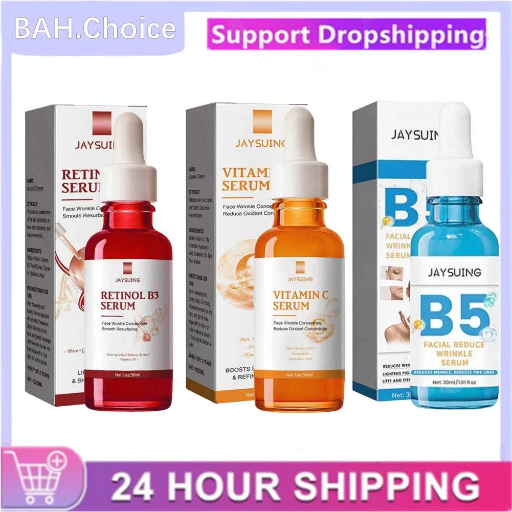 jaysuing Retinol B3 B5 Serum Anti-Aging Facial Essence Fade Fine Line Lifting Firming Smoothing Moisturizing Tightening Skin
jaysuing Retinol B3 B5 Serum Anti-Aging Facial Essence Fade Fine Line Lifting Firming Smoothing Moisturizing Tightening Skin