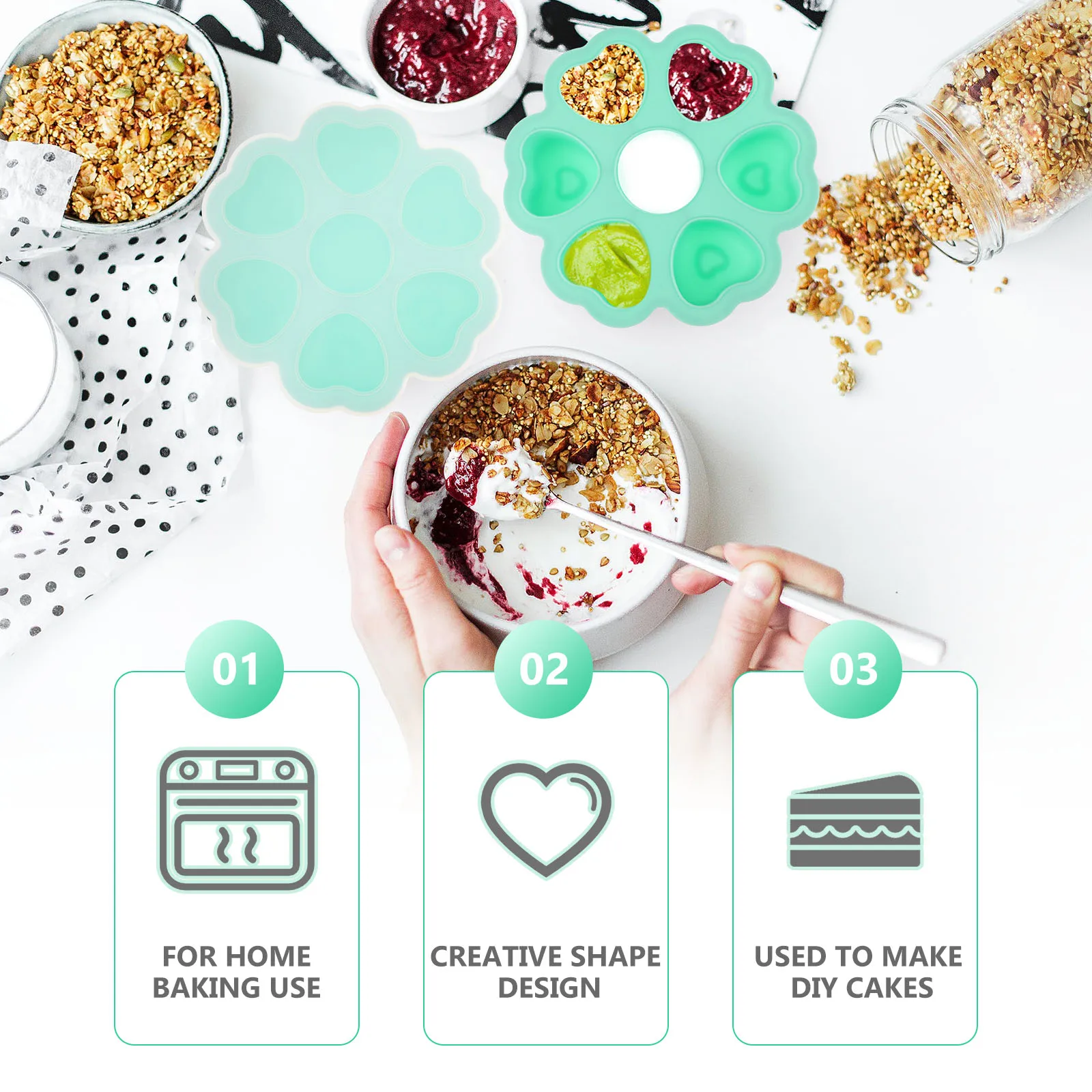 Creative Silicone Ice Cube Tray Heart Shaped Mold Chocolate Baking DIY Soap Non-Stick Demoulding Home Use Food Box Kitchen Bar
Creative Silicone Ice Cube Tray Heart Shaped Mold Chocolate Baking DIY Soap Non-Stick Demoulding Home Use Food Box Kitchen Bar