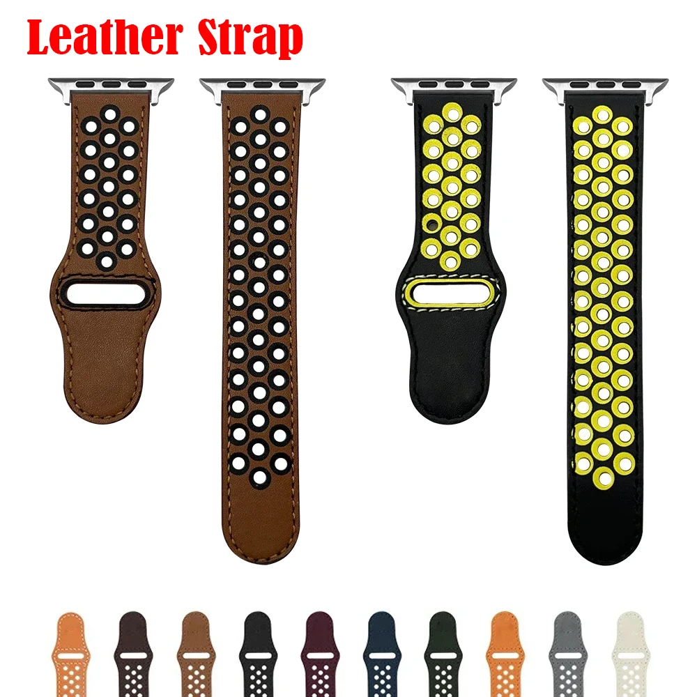 Leather Strap Watchband for Apple Watch Band 45mm 44mm 42mm 40mm 38mm 41mm Bracelet for Iwatch Series 8 7 SE 6 5 4 3
Leather Strap Watchband for Apple Watch Band 45mm 44mm 42mm 40mm 38mm 41mm Bracelet for Iwatch Series 8 7 SE 6 5 4 3