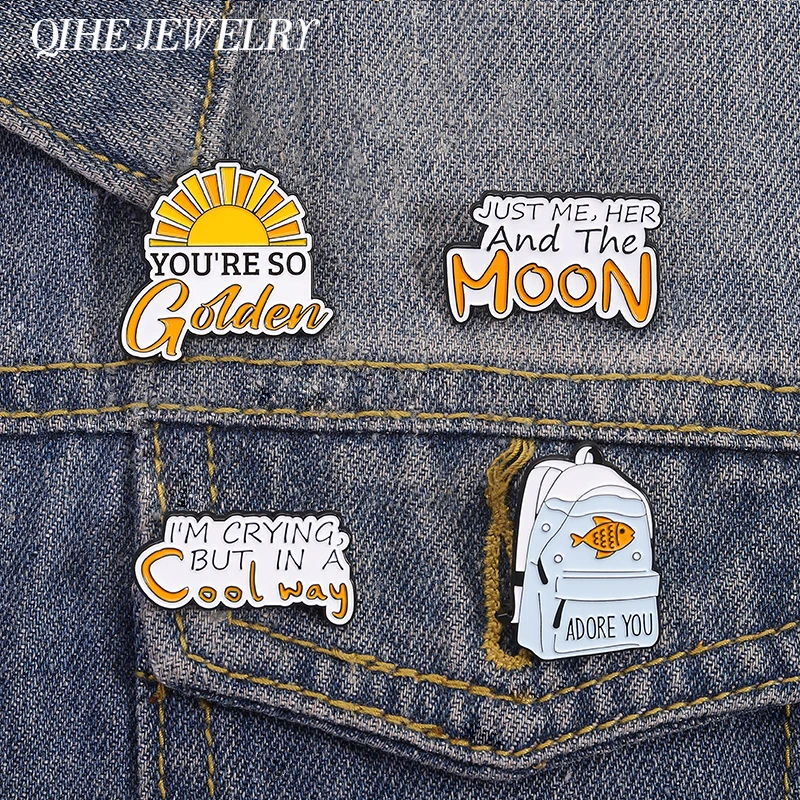 Adore You Album Lyric Enamel Pins Custom Just Me, Her And The Moon Brooches Backpack Lapel Badge Jewelry Gifts for Friends
Adore You Album Lyric Enamel Pins Custom Just Me, Her And The Moon Brooches Backpack Lapel Badge Jewelry Gifts for Friends