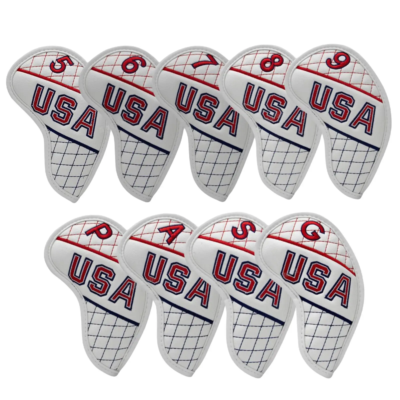 10Pcs Golf Iron Head Covers Set 5-9 A,S,P,x,G PU Leather Golf Accessories
10Pcs Golf Iron Head Covers Set 5-9 A,S,P,x,G PU Leather Golf Accessories