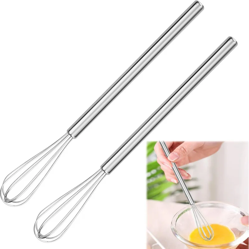 【2 Pcs Mini Stainless Steel Whisk】304 Food Grade Manual Stirrer for Eggs, Juice, Cream - Kitchen Baking Tool Set
【2 Pcs Mini Stainless Steel Whisk】304 Food Grade Manual Stirrer for Eggs, Juice, Cream - Kitchen Baking Tool Set