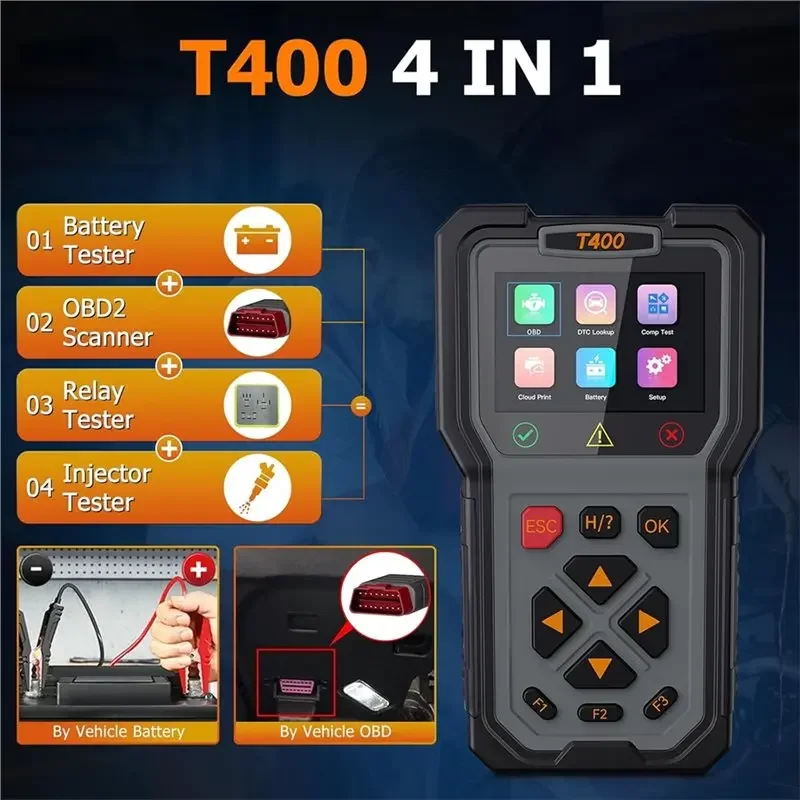 VESSTEK-T400 Auto Code Reader 3in1 OBD2 Scanner with Component Test Battery Diagnosis & Signal Simulation 97% Vehicle Compatibil
VESSTEK-T400 Auto Code Reader 3in1 OBD2 Scanner with Component Test Battery Diagnosis & Signal Simulation 97% Vehicle Compatibil