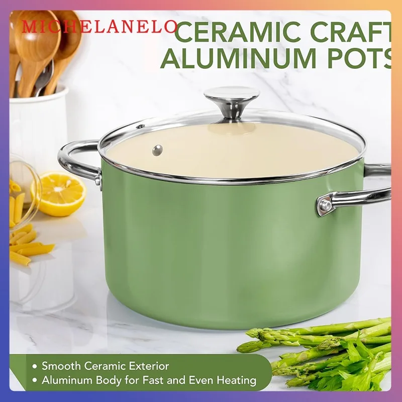 MICHELANGELO Stock Pot with Lid Nonstick Cooking Pot 6 Quart Soup Pot with Ceramic Coating Induction Compatible Kitchen Cookware
MICHELANGELO Stock Pot with Lid Nonstick Cooking Pot 6 Quart Soup Pot with Ceramic Coating Induction Compatible Kitchen Cookware