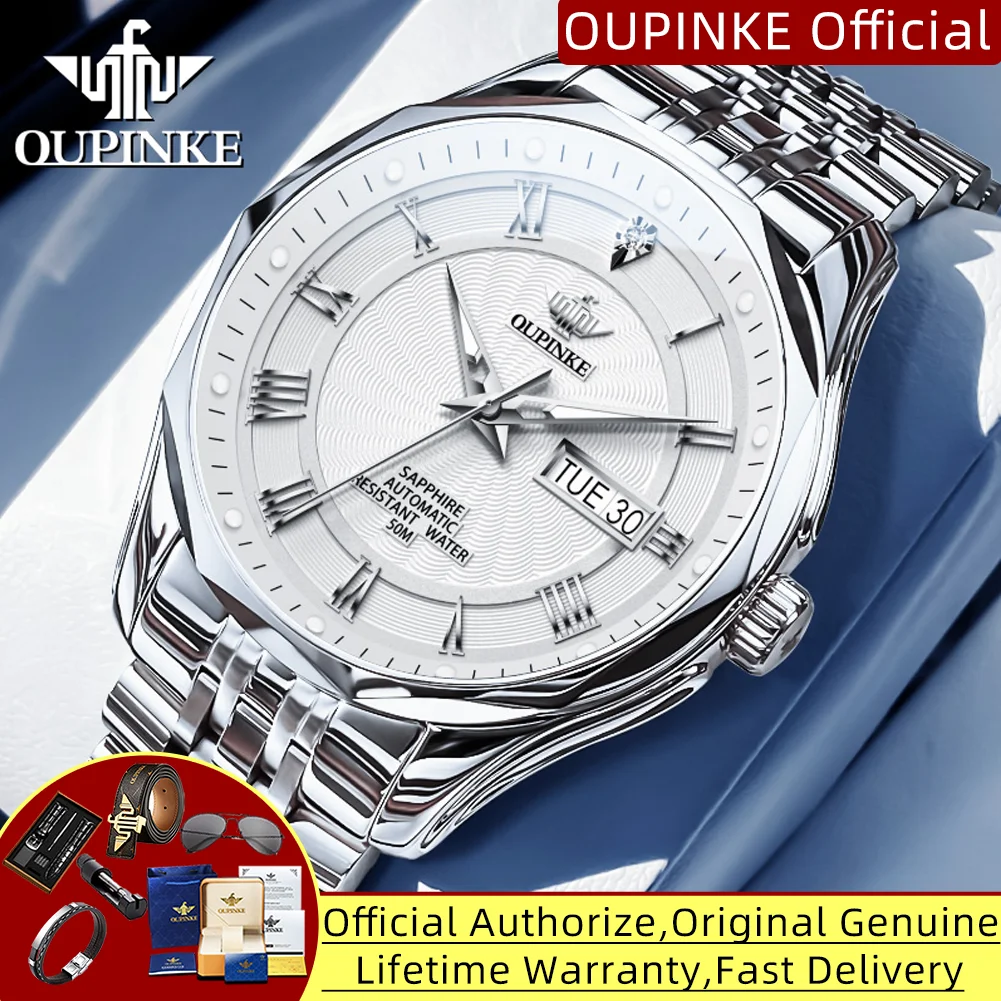 OUPINKE 3207 Real Diamond Men's Watches Japan Automatic Mechanical Wristwatch High-end Luxury Brand Original Business Man Watch
OUPINKE 3207 Real Diamond Men's Watches Japan Automatic Mechanical Wristwatch High-end Luxury Brand Original Business Man Watch