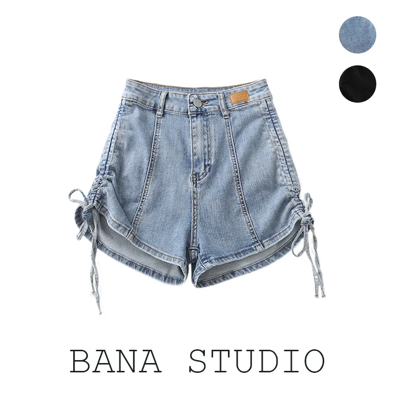 High Waist Drawstring Denim Shorts Women's Summer New Style Small Size Thin Denim Straight Leg Deep Color BANA
High Waist Drawstring Denim Shorts Women's Summer New Style Small Size Thin Denim Straight Leg Deep Color BANA