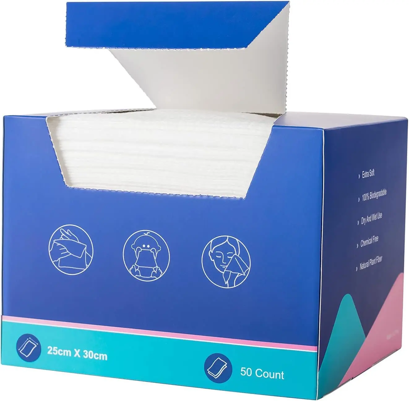 Soft Disposable Face Towels, 50 Counts - Lint-Free Makeup Remover Wipes for Travel & Home
Soft Disposable Face Towels, 50 Counts - Lint-Free Makeup Remover Wipes for Travel & Home