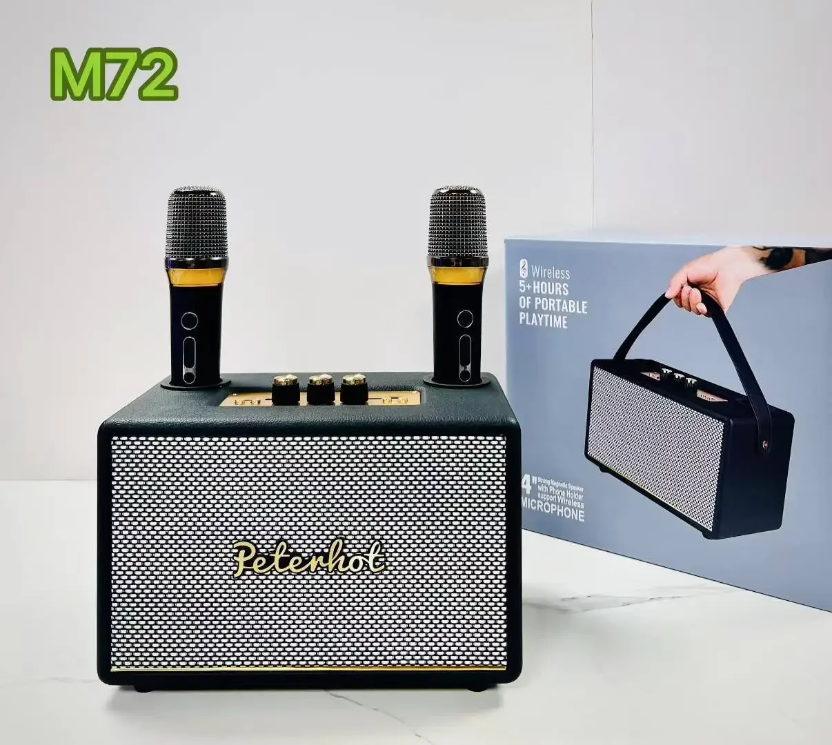 Портативный деревянный динамик M72 с двумя микрофонами, мощность 20 Вт, совместимость с BT/TF/USB/AUX, ручной динамик для домашней вечеринки/на открытом воздухе
Портативный деревянный динамик M72 с двумя микрофонами, мощность 20 Вт, совместимость с BT/TF/USB/AUX, ручной динамик для домашней вечеринки/на открытом воздухе