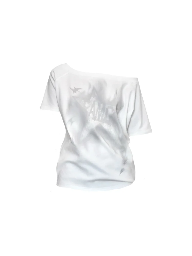 Teek 25ss Vintage Star Print на одно плечо Свободная женская повседневная футболка Or Sve Street Punk Sle из смеси хлопка и полиэстера
Teek 25ss Vintage Star Print на одно плечо Свободная женская повседневная футболка Or Sve Street Punk Sle из смеси хлопка и полиэстера