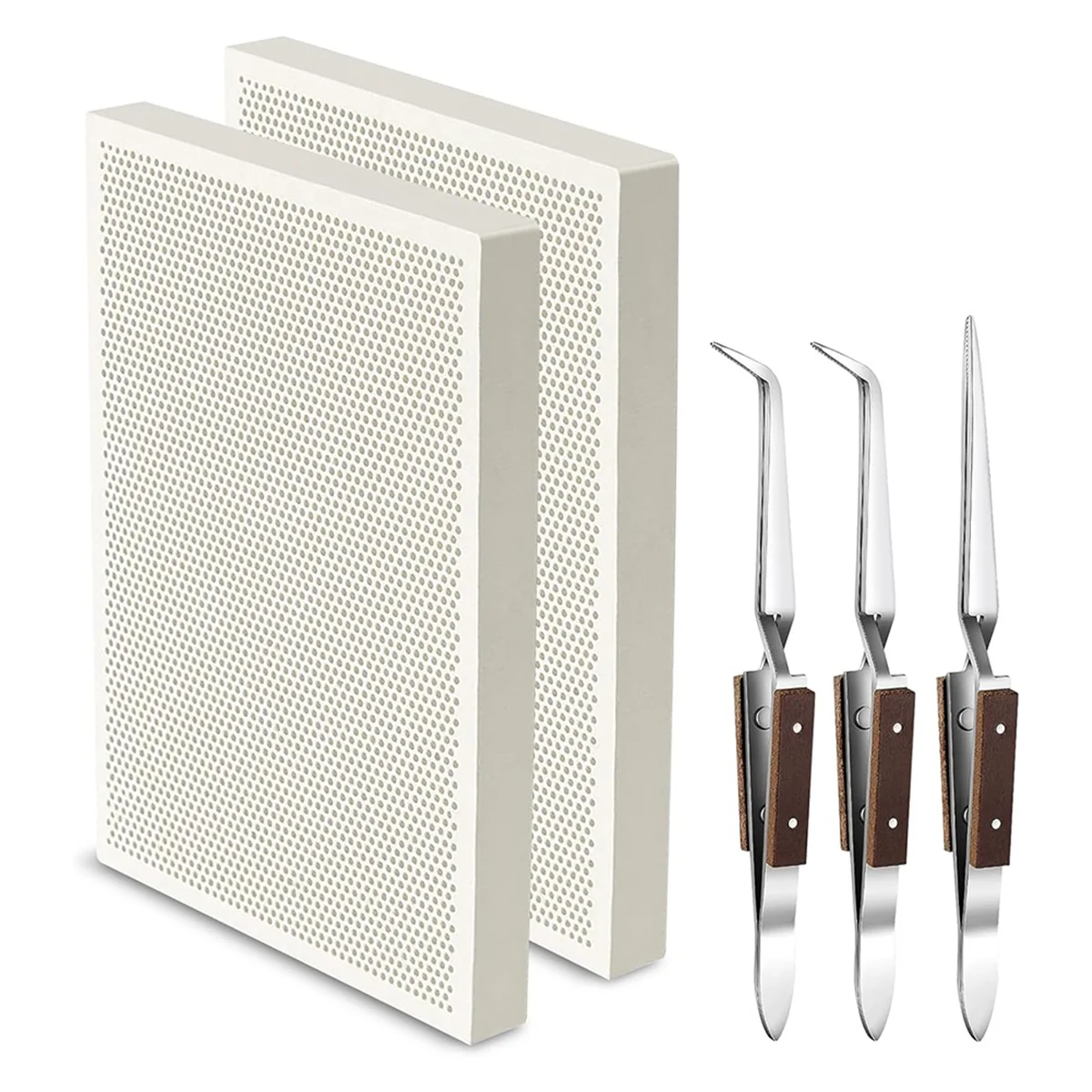 A96Q-Welding Honeycomb Panels, 2 Pieces Ceramic Welding Plate Welding Blocks with 3 Welding Tweezers for Jewelry Making
A96Q-Welding Honeycomb Panels, 2 Pieces Ceramic Welding Plate Welding Blocks with 3 Welding Tweezers for Jewelry Making