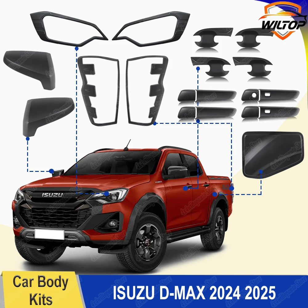 Car Body Kits for ISUZU D-MAX V-Cross DL40 AT33/35 2024 2025 Front Rear Lamp Hoods ABS Matte Black Car Exterior Accessories 
Car Body Kits for ISUZU D-MAX V-Cross DL40 AT33/35 2024 2025 Front Rear Lamp Hoods ABS Matte Black Car Exterior Accessories