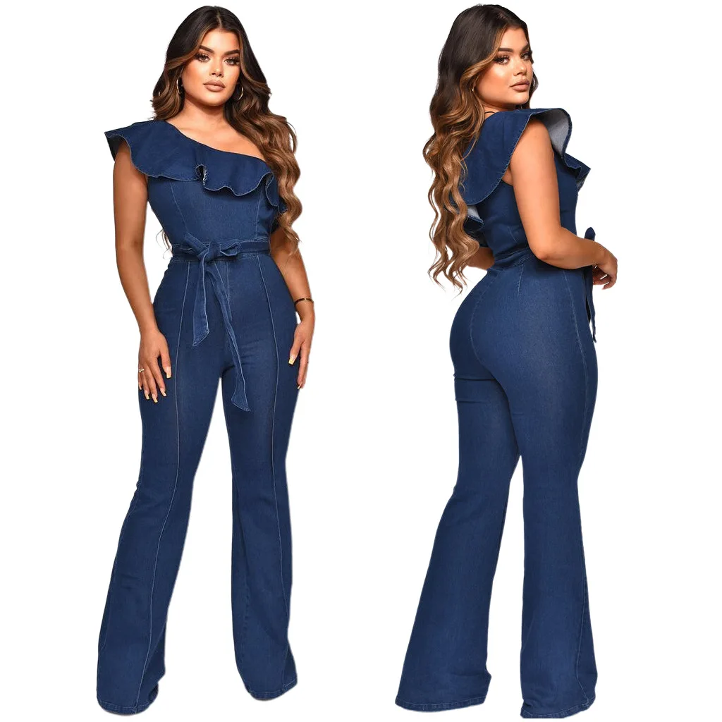 Spliced Ruffles Vintage Jeans Overalls Washed Full Length Jean Wide Leg Denim Pants Distressed Solid 2024 Casual Skew Collar
Spliced Ruffles Vintage Jeans Overalls Washed Full Length Jean Wide Leg Denim Pants Distressed Solid 2024 Casual Skew Collar