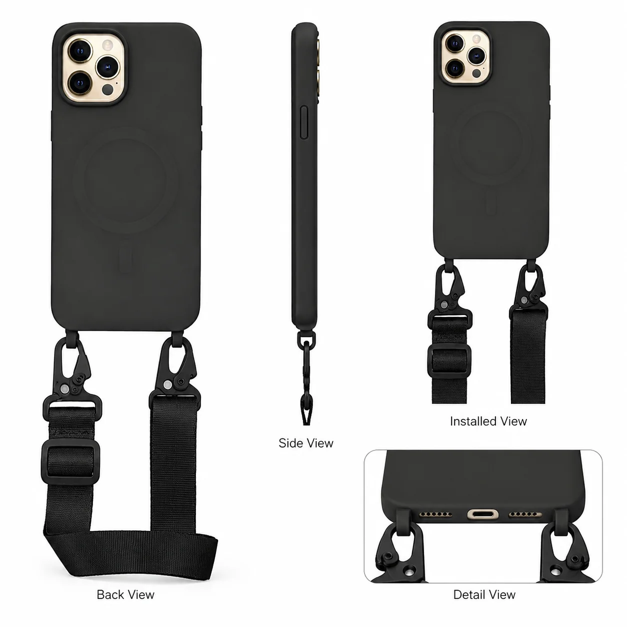 Matte Magnetic for iPhone 16 Pro Case with Adjustable Lanyard, Flexible Silicone Cover, Wireless Charging Alignment, Dual Hooks
Matte Magnetic for iPhone 16 Pro Case with Adjustable Lanyard, Flexible Silicone Cover, Wireless Charging Alignment, Dual Hooks