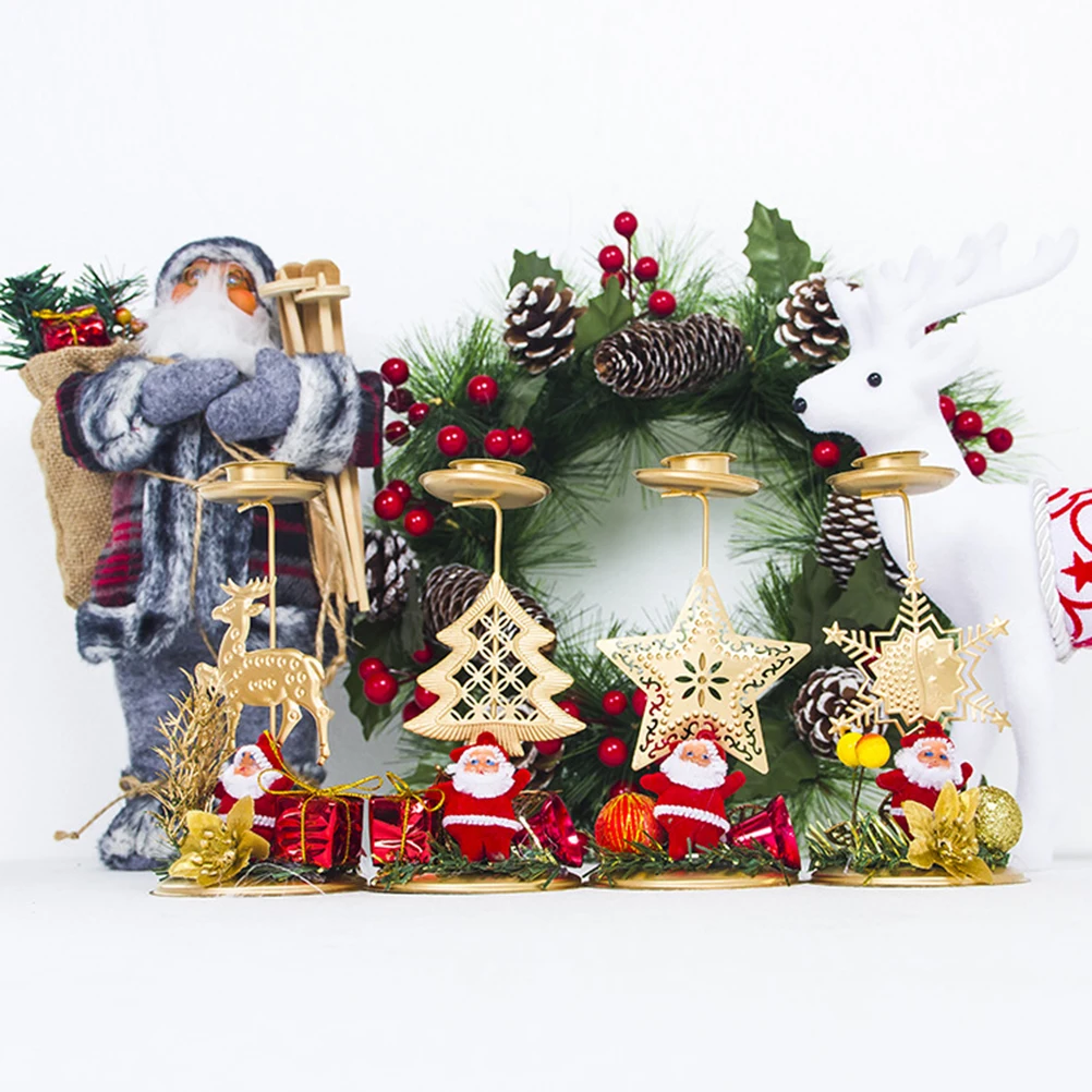 4pcs Christmas Candlestick Ornament Christmas Snowflake Elk Five-pointed Star Christmas Candlestick Party Decoration (Ran
4pcs Christmas Candlestick Ornament Christmas Snowflake Elk Five-pointed Star Christmas Candlestick Party Decoration (Ran