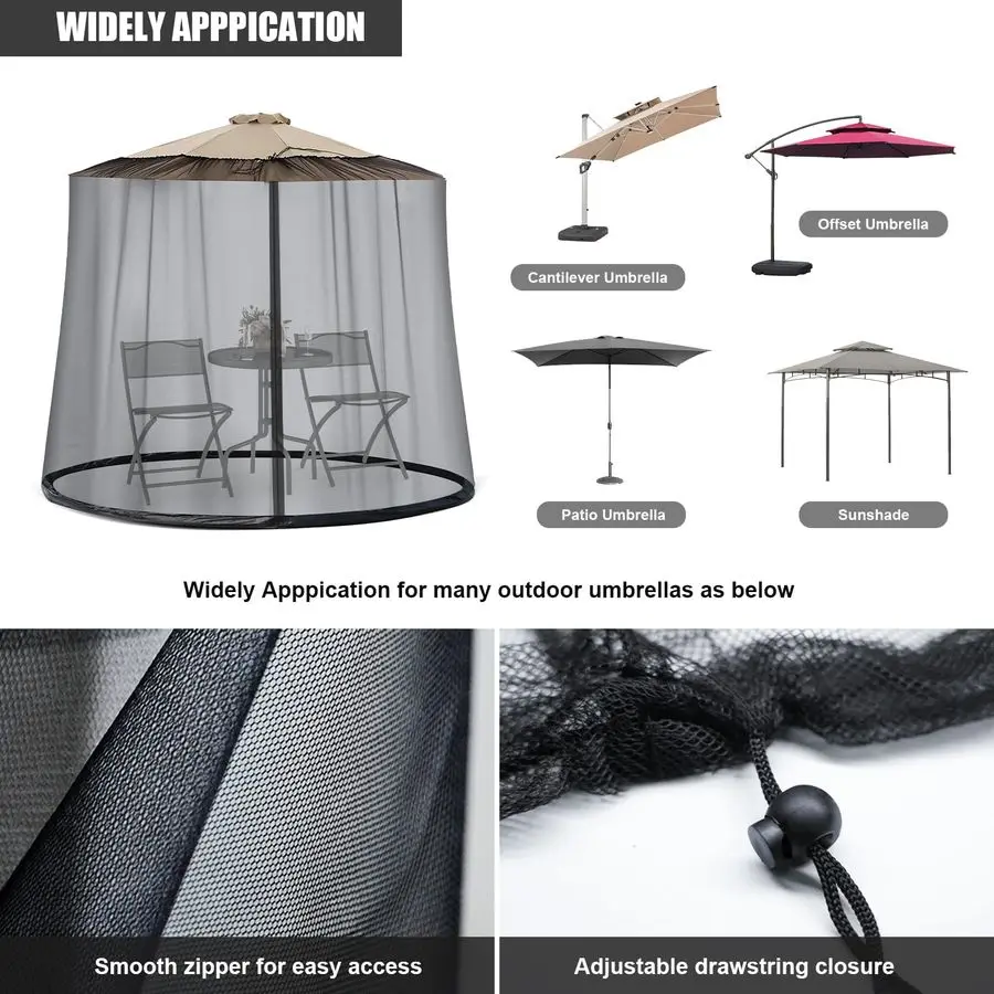 FT Umbrella Net for Outdoor Umbrella, Universal Hanging Mosquito Net for Patio,Polyester Mesh Umbrella Screen for Patio Tables w
FT Umbrella Net for Outdoor Umbrella, Universal Hanging Mosquito Net for Patio,Polyester Mesh Umbrella Screen for Patio Tables w
