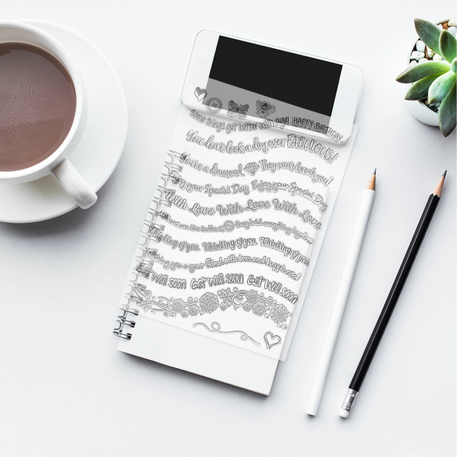 Transparent Stamps Clear Scrapbook Seal Craft Journaling High Quality TPR Material Reusable Stamping Notebooks Cards Invitations
Transparent Stamps Clear Scrapbook Seal Craft Journaling High Quality TPR Material Reusable Stamping Notebooks Cards Invitations