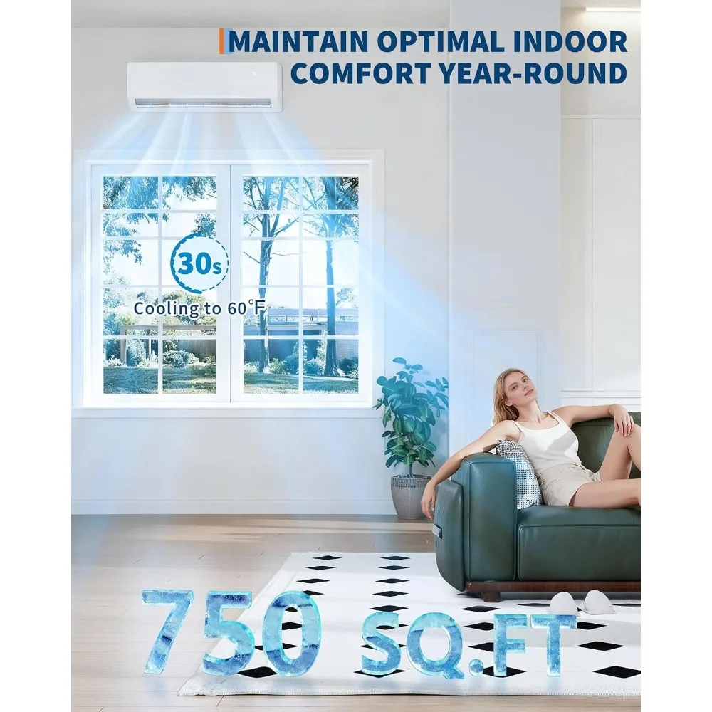 12000 BTU Mini Split Air Conditioner 19 SEER2 Ductless Inverter 230V Heat Pump 750 Sq.Ft Cooling Heating, Custom
12000 BTU Mini Split Air Conditioner 19 SEER2 Ductless Inverter 230V Heat Pump 750 Sq.Ft Cooling Heating, Custom
