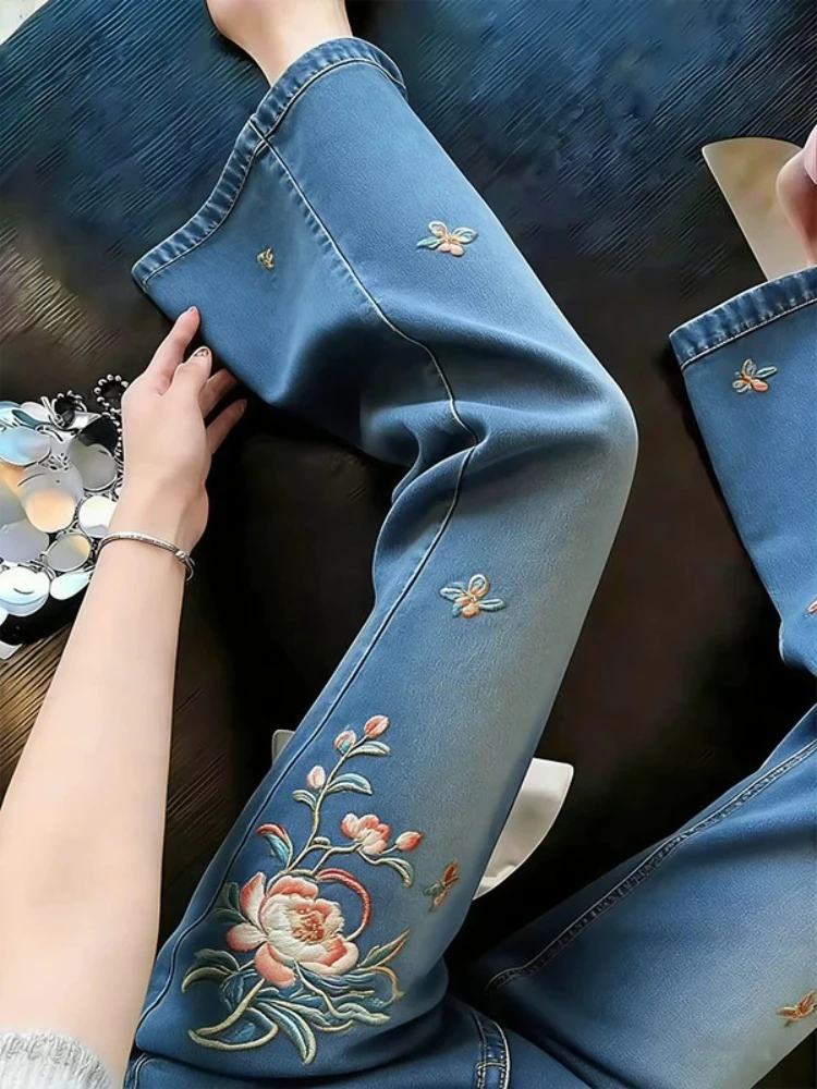 Blue Heavyweight Embroidered Flared Jeans Women's Summer 2026 Slimming Versatile Fashionable Casual Pants High Waist Fit
Blue Heavyweight Embroidered Flared Jeans Women's Summer 2026 Slimming Versatile Fashionable Casual Pants High Waist Fit