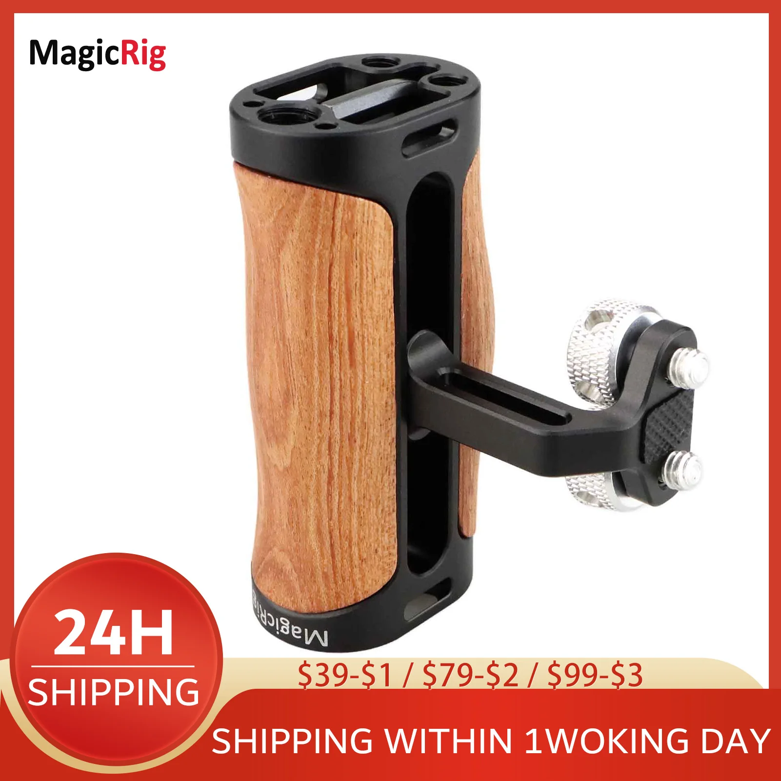 MagicRig Mini Camera Side Handle with Double 1/4" Screw Universal Wooden Left or Right Handgrip for Sony Canon Nikon Camera Cage
MagicRig Mini Camera Side Handle with Double 1/4" Screw Universal Wooden Left or Right Handgrip for Sony Canon Nikon Camera Cage