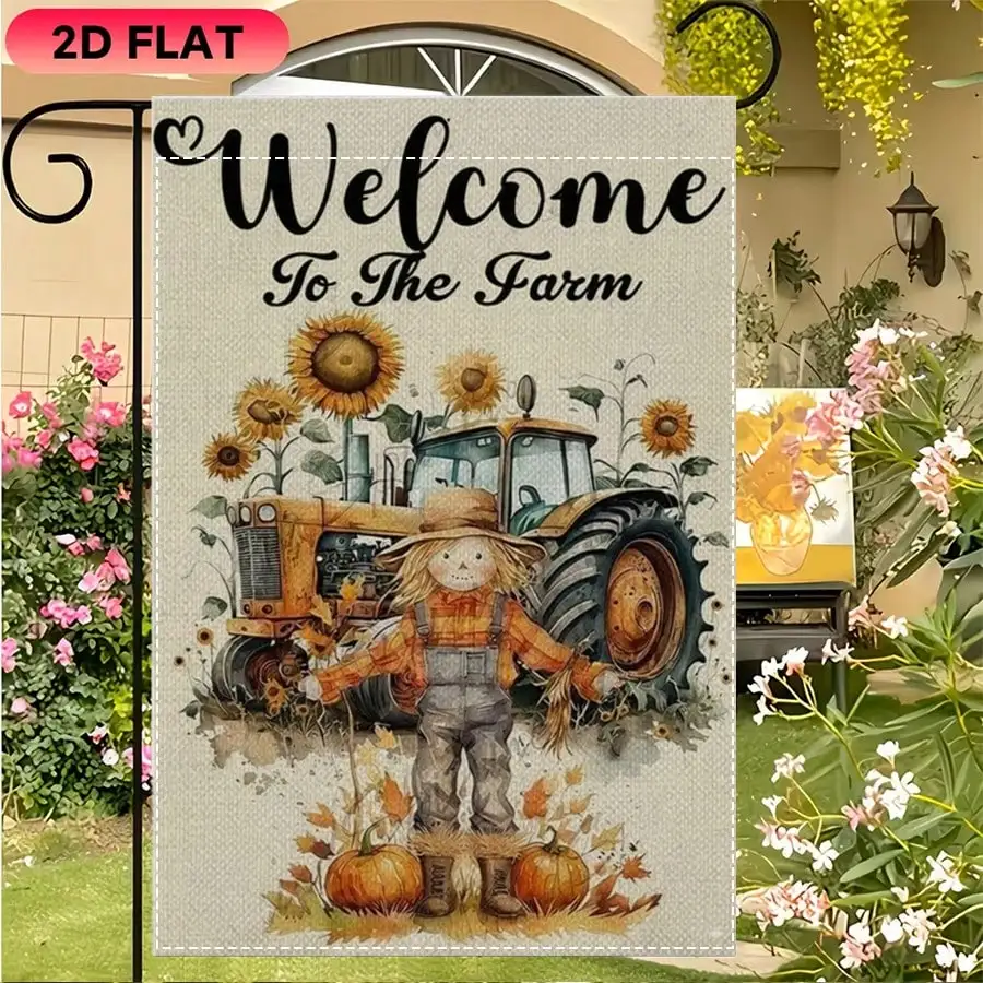 1pc Welcome To The Farm Autumn Garden Flag, Fall Scarecrow Tractor Sunflower Pumpkin Pattern, Farmhouse Outdoor Yard Decor, Rustic Home Porch
1pc Welcome To The Farm Autumn Garden Flag, Fall Scarecrow Tractor Sunflower Pumpkin Pattern, Farmhouse Outdoor Yard Decor, Rustic Home Porch