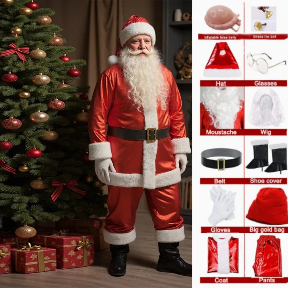 Christmas PU Paint Leather Cosplay Costume Santa Claus New Year Men Costumes Adults Set Halloween Carnival Party RolePlay Suits
Christmas PU Paint Leather Cosplay Costume Santa Claus New Year Men Costumes Adults Set Halloween Carnival Party RolePlay Suits