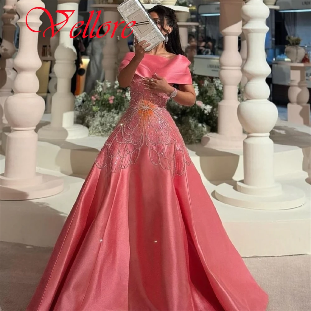 Customized Elegant Graceful pink Satin Evening Dress Exquisite Strapless Off the Shoulder Short Sleeves Zipper Back Party Dress
Customized Elegant Graceful pink Satin Evening Dress Exquisite Strapless Off the Shoulder Short Sleeves Zipper Back Party Dress