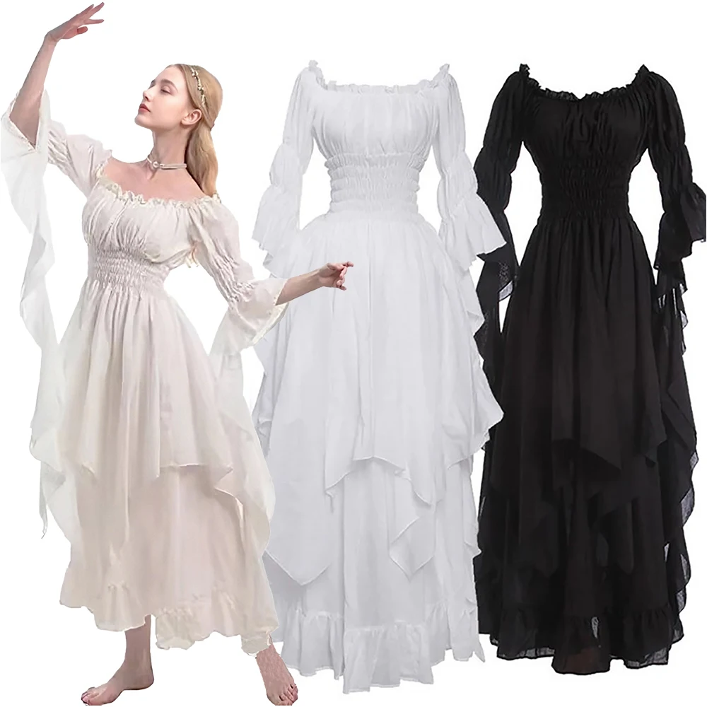 Victorian Dresses Maxi Dress Renaissance Gothic Princesses Costume Strapless Flared Sleeves Medieval Vintage Wedding Clothing
Victorian Dresses Maxi Dress Renaissance Gothic Princesses Costume Strapless Flared Sleeves Medieval Vintage Wedding Clothing