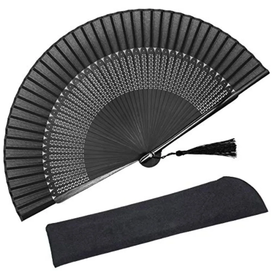 Sexy Black Folding Hand Held Rave Bamboo Fan for Women - Chinese Japanese Spanish Handheld Fan - for Wedding, Decoration, Perfo
Sexy Black Folding Hand Held Rave Bamboo Fan for Women - Chinese Japanese Spanish Handheld Fan - for Wedding, Decoration, Perfo