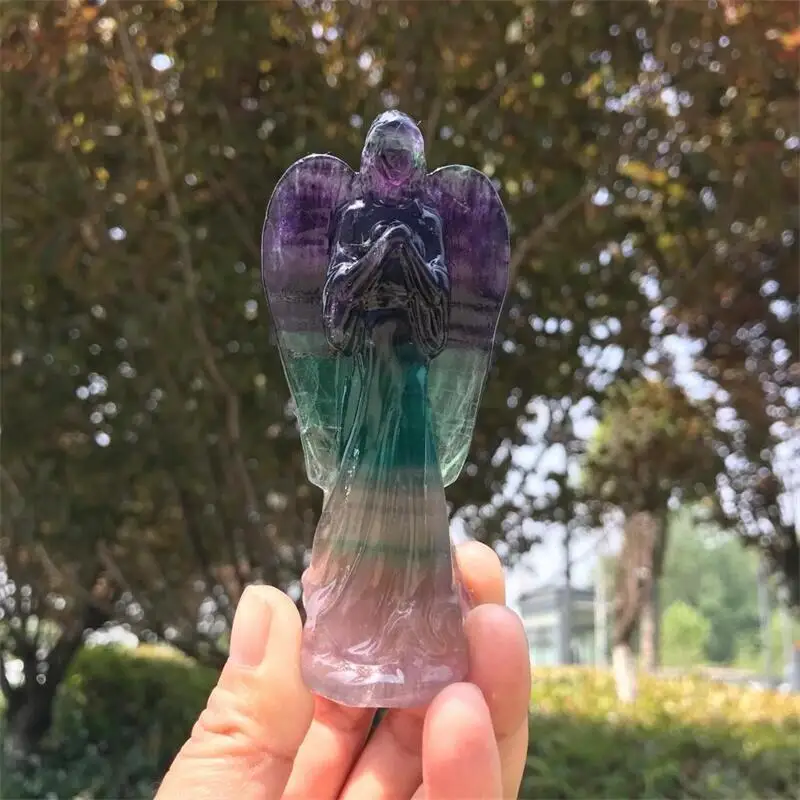 1PC Natural Rainbow Fluorite Angel Handmade Carved Figure Statue Home Decoration Ornament Crystal Reiki Healing Gift
1PC Natural Rainbow Fluorite Angel Handmade Carved Figure Statue Home Decoration Ornament Crystal Reiki Healing Gift